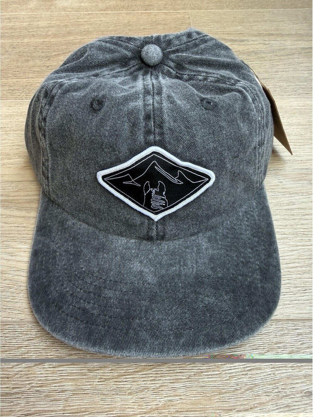 Hackmore Mountain Logo Dad Hat Gray Washed Cotton Adjustable Strapback Cap NWT